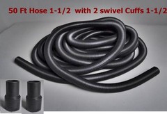 50 ftCarpet Cleaning Vacuum Hose portable extractors 1-1/2 inch w 2 swivel cuffs