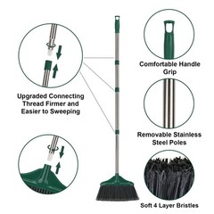 Broom Outdoor Indoor Commercial with 50 inches Long Black