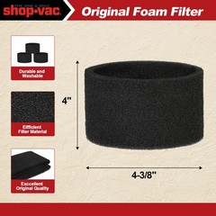 Shop-Vac 90525 Foam Sleeve Filter Replacements, For Most 1 Gallon Shop-Vac…