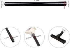 3 Pcs 1.25inch 32mm Vacuum Extension Wand 1 3 14.6 inch, Black