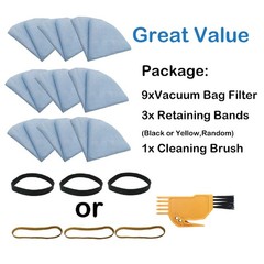 Smilefil 9 Pack 90137 VF2002 Multi-Fit Reusable Dry Vac Disc Filters Blue