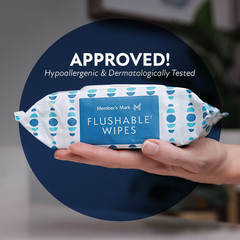 Member’s Mark Flushable Wipes, Scented, 540 Count – Hypoallergenic Fresh Scent