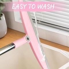 OOOFLOWER Multifunction Silicone Broom, 54 Inch Adjustable 54 inches, Pink
