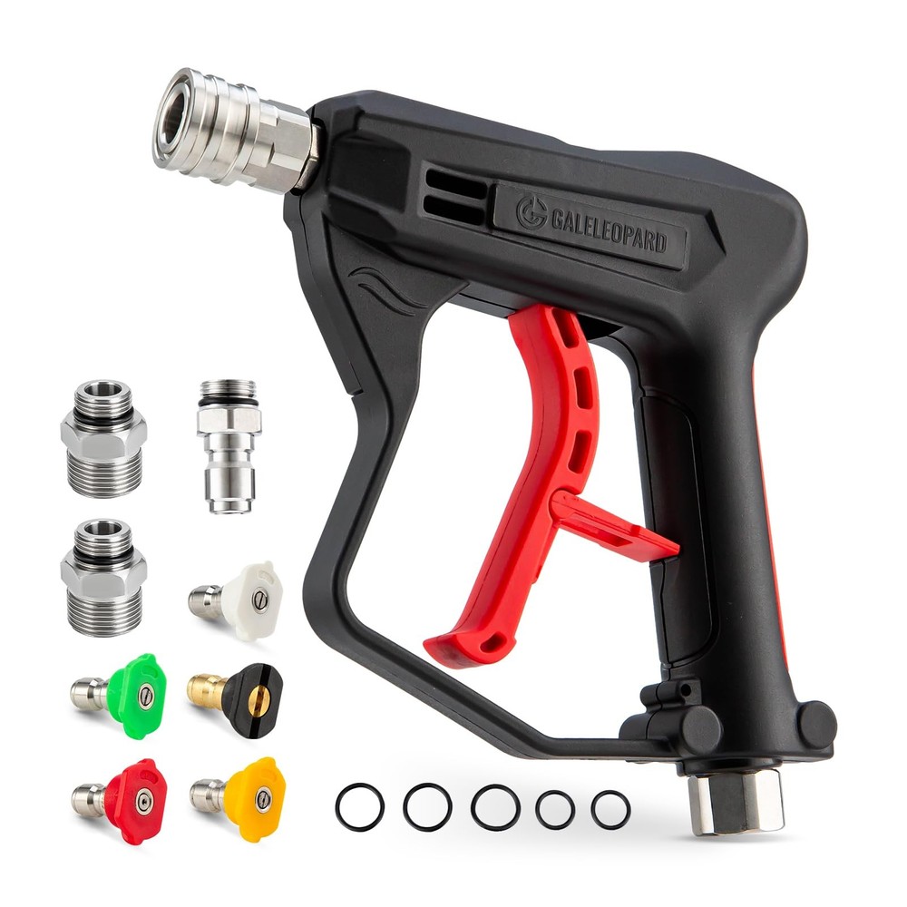 Short Pressure Washer Gun with 1/4″ Quick 72.18 cubic inches, Black