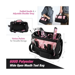 WORKPRO Pink Tool Kit with Drill, Tool Set with 20V Cordless Lithium-ion Dril…