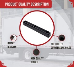 2 Pack 16″x2″x2″ Rectangular Rubber Dock Bumper with 3 Holes Impact Resistant