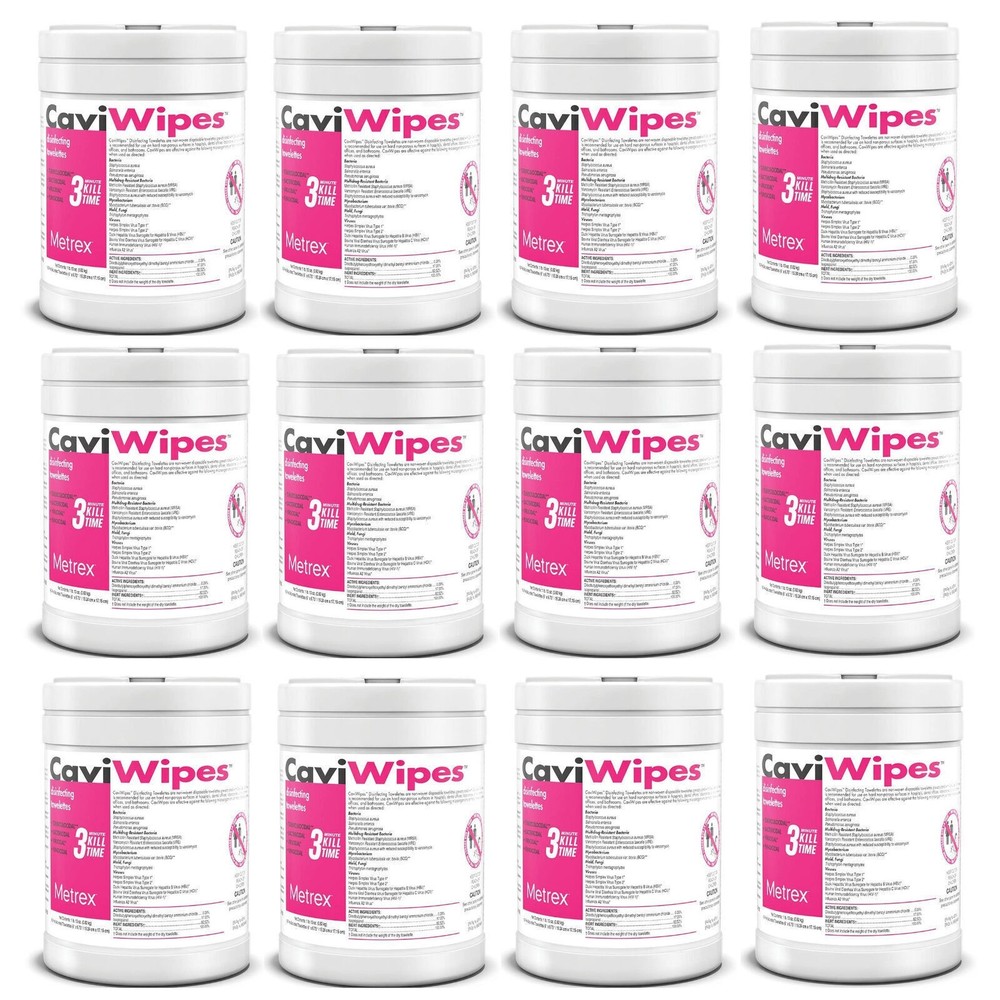 New All Purpose Disinfectant CaviWipes #13-1100- 160 Count – 12 Canisters