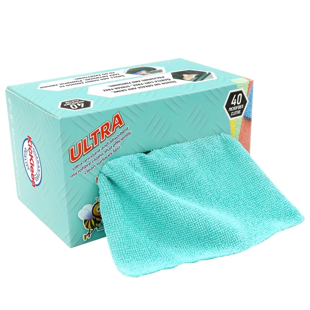 kickleen Microfiber Cleaning Cloth, Lint-Free Shop Towels Small, Blue