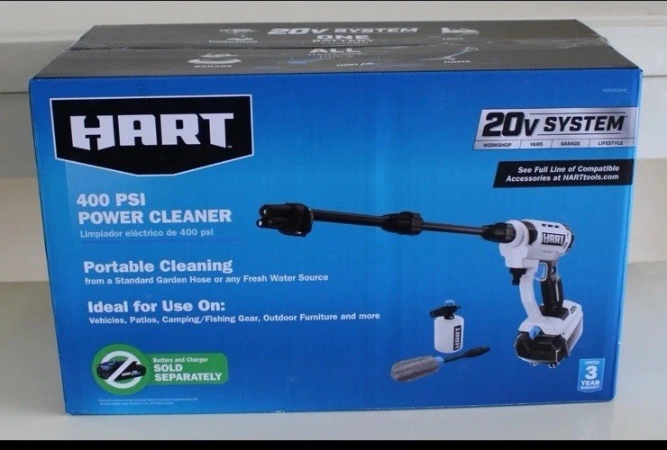 HART 20V Cordless 400 PSI Pressure Washer Power Cleaner (Tool only), NEW OH