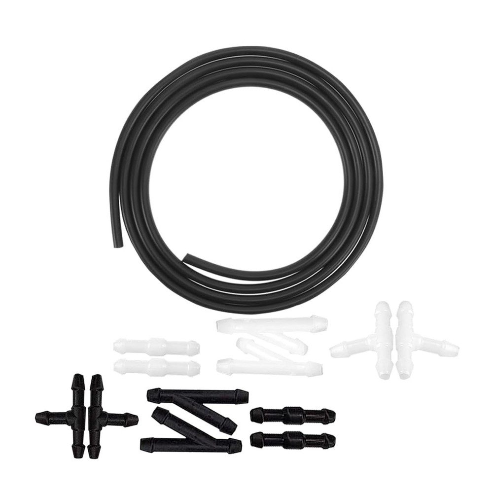 Osilly Windshield Washer Hose Kit, 4 Meter Wash Fluid Tubing with 12 Black