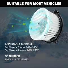700063 AC Heater Blower Motor Fan Assembly Fit for Toyota Sequoia 2001-2007, Tun