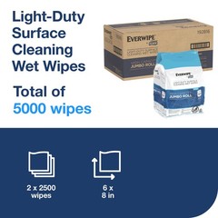 Everwipe by Tork Light-Duty Surface Cleaning 2500 Count (Pack of 2), White