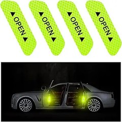 4PCS Green Reflective Safety Stickers for Door Open Warning, 3.6x Color: Green