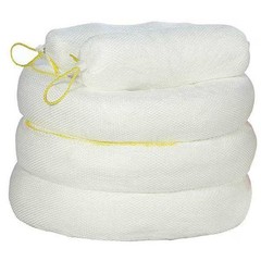Spilfyter M-51S Sorbent Boom, 56 Gal, 8 In X 10 Ft, Oil, White, 4 Pk