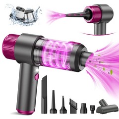 EYYA Handheld Cordless Car Vacuum Cleaner, 4-in-1 Portable Mini Grey Pink