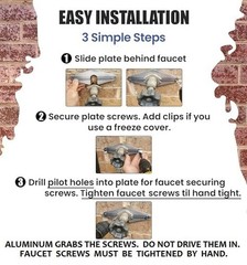 The Hose Bib Buddy – Finest Spigot Mounting Plate | 1 Pack, Finished Aluminum