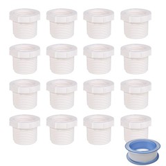16 Pcs 3/4 Inch Male Thread to 1/2 Female PVC Inch, White