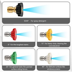 Garden Hose to Mini Power Washer Black + Red + Orange + Green + White