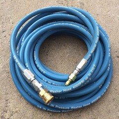 4000PSI 3/8″ x 50FT Blue Non-Marking Pressure Washer Hose w/ QC Fittings