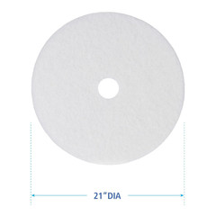 BWK4021WHI 21 In. Diameter Polishing Floor Pads – White (5/Carton)