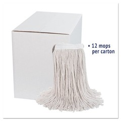 Boardwalk 224CCT 24 oz. Cotton Premium Cut-End Wet Mop Heads – White (12/Ct) New