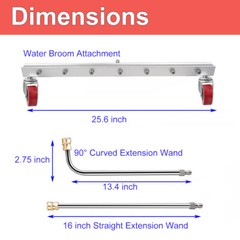 25.6″ Pressure Power Washer Surface Cleaner Undercarriage Water Broom 4000PSI