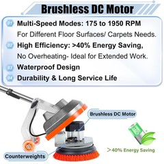 Hhq Commercial Floor Scrubber Machine 13 Heavy Duty Orbital Floor Cleaner