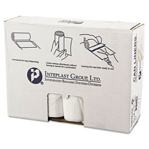 High-Density Can Liner, 40 x 48, 45gal, 16mic, Natural, 25/Roll, 10 Rolls/Carton