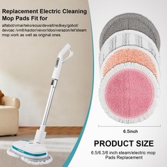 Bozdyru Spin Cordless Electric Mop Pads 6.5/6.3/6 Inch Steam/Electric Mop Pads