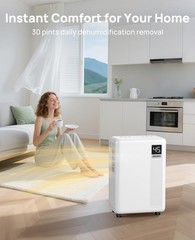 30 Pint Dehumidifier for Basement, 2500 Sq. Ft Dehumidifiers for Home with Dr…