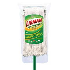 Libman Cotton Blend Wet Mop Steel Handle Green White