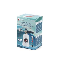 Tool Daily Foam Cannon for Pressure Washer with 1.5 L+Dual Connector, White