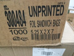Bagcraft 300484 5.25x2x7 Foil Sandwich Bags (1000/CT) 136
