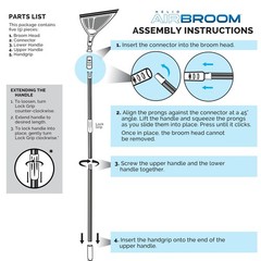 Helio AirBroom 3 Piece Kit All Surface Sweeper and Squeegee for Wet White