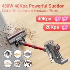 Zefiro Cordless Vacuum Cleaner45Mins Runtime Vacuum Cleaners For Home