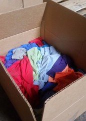 Compressed 10lb Box of Colored T-shirt Rags (10 LB)