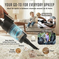 Car Vacuum Portable Cordless, 4-in-1 Mini Car Vacuum with 19500pa Suction & A…