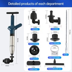 Toilet Plunger, High Pressure Heavy-Duty Clog Remover Blue
