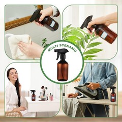 LOYIM 9 Pack 10oz/300ml Plastic Spray Bottle Bulk for Plant 10oz/300ml, Amber