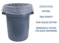 High Density Industrial Can Liners, 56 gal, 16 microns, 43 x 48, 200 Ct.