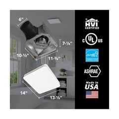 EVOLVE Premium Bathroom Exhaust Fan w/Continuous Run, 110-130-150 Selectable …