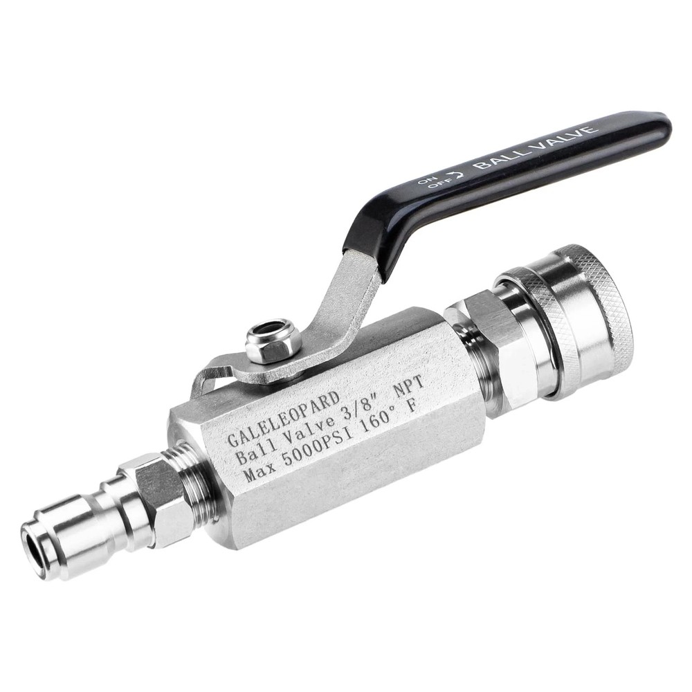 GALELEOPARD Ball Valve Pressure Washer, 3/8 Inch Quick Connect Black