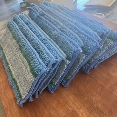 Washable Microfiber Mop Pads Lot – Blue, Gray, Green Replacement (15)