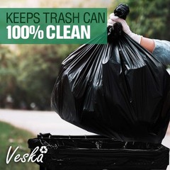 Veska 55 Gallon Trash Bags Heavy Duty, (Value-Pack 50 Count w/Ties) 55-60 Gallon