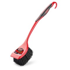 Libman Red & Black Long High Power Scrub Brush, 3.75 Inch Width