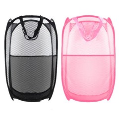 Buyongwant Collapsible Pop Up Laundry Hamper, Extra Large, 2P Black+Pink