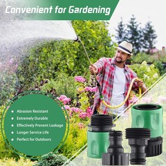 16 Pieces Garden Hose Quick Connect Fittings 3/4 Inch Plastic 16 PS, Green