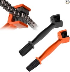 2-Piece Universal Bicycle or Motorcycle Chain Cleaning Bru Color: Black+orange