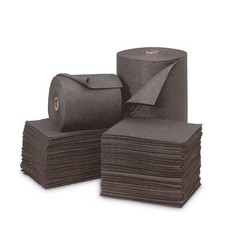 Brady-Sorbent Pad, 19 gal, 15 in x 19 in, Universal, Gray, 100 PK|21304