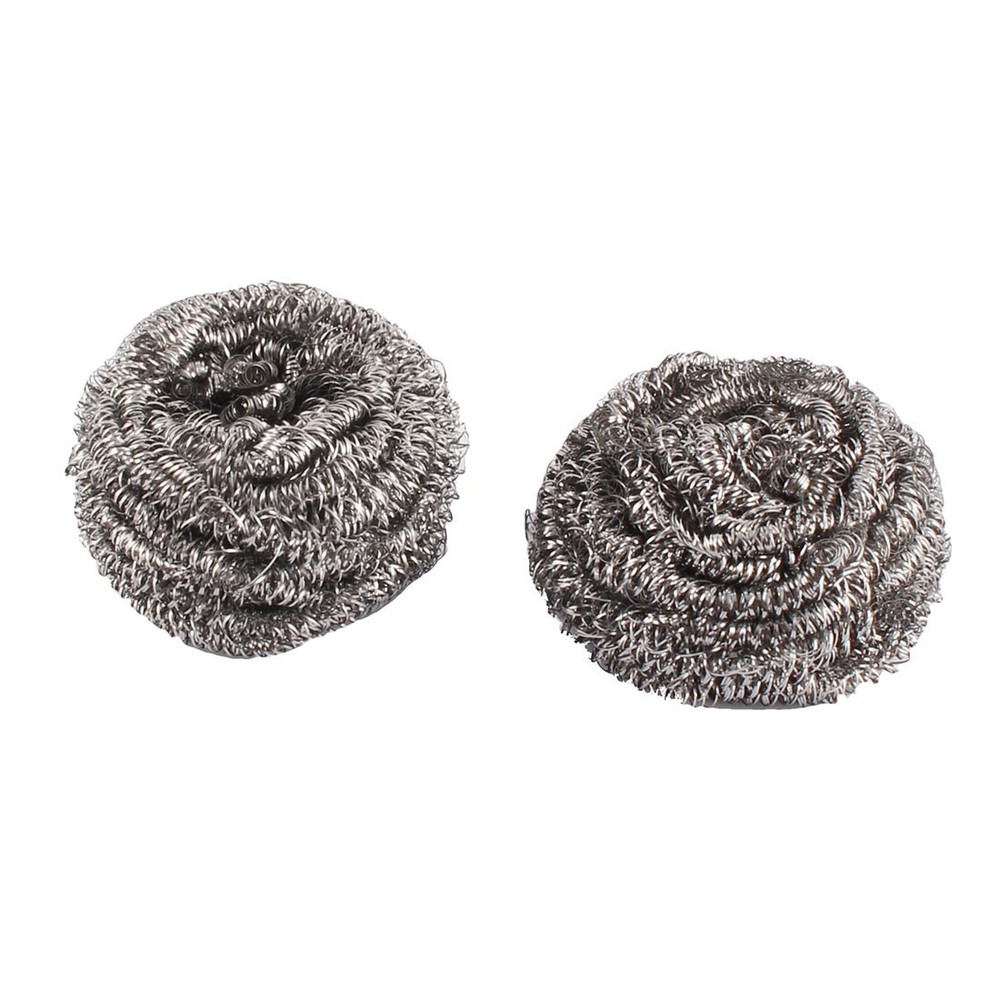 Household Kitchen Stainless Steel Pot Pan Scrubber Cleaning Ball Tool 2Pcs